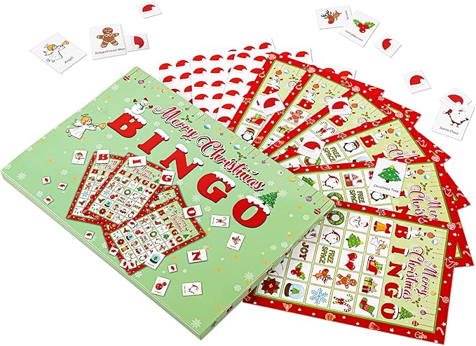 Moon Boat 40 Players Christmas Bingo Games Xmas Holiday Winter Party Supplies Favors