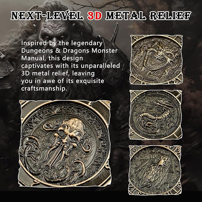 Haxtec Spinner Dice 7-in-1 Metal DND Dice Set Unique Dice Spinner Goblins Metal D&D Die for Dungeons and Dragons DND Gifts