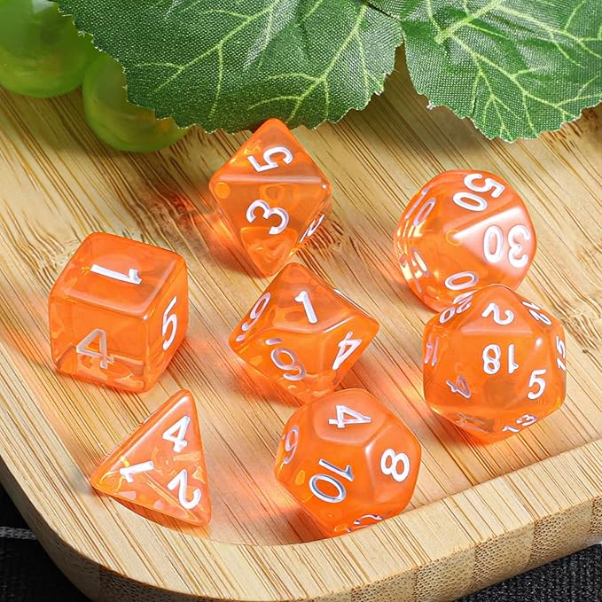 CiaraQ DND Polyhedral Dice Set with a Black Dice Bag for D&D RPG MTG Role Playing Table Games