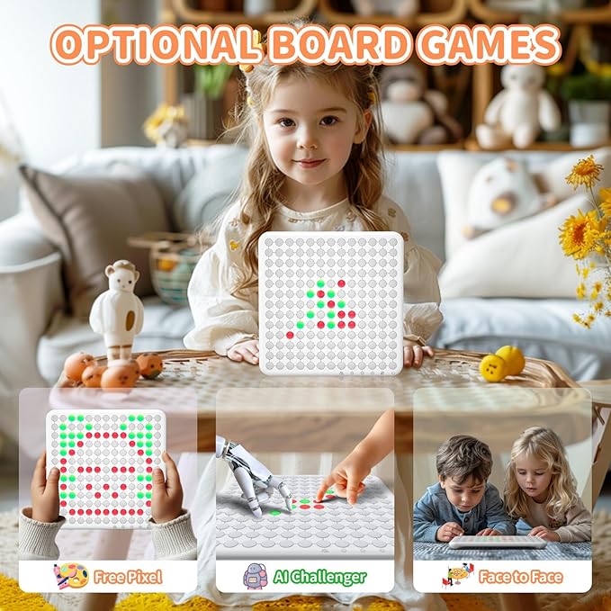 Handheld Game for Kids, Kids Games, Board Games,Family Games Chess Game for Kids and Adults, Calming Board Strategy Game Casual Interactive for Relieve Stress, Pixel Drawing Board for Girls Boys