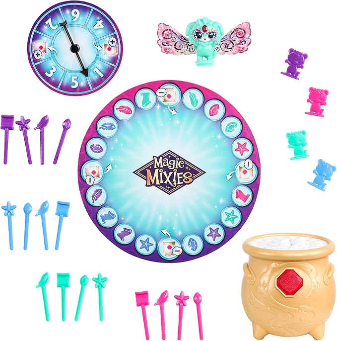 Magic Mixies Magic Potion Cauldron Game. Place The Magic Ingredients Into The Cauldron and Make The Exclusive Mixling Leap Up and Out to Win