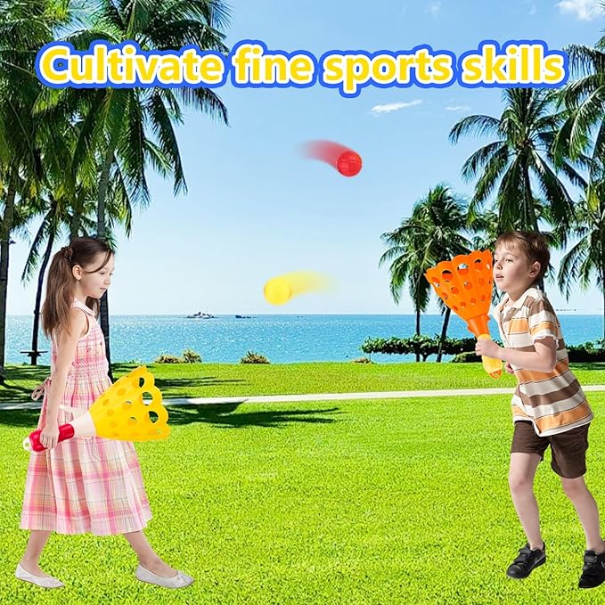 Kids Indoor Sports Outdoor Fun Party Game Toy with 2 Launch Baskets and 10 Balls, Birthday Gifts for 5 6 7 8 9 10 11 12 Year Old Boys Girls