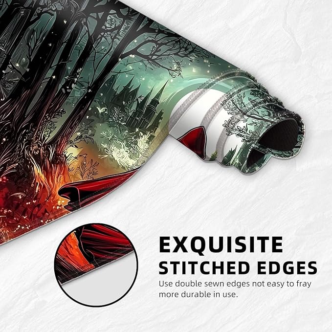 for MTG Playmat with Storage Bags, Card Playmat for TCG Card Playing Game,Rollable & Foldable for PTCG and Board Game Mat for Cards,Non-Slip Little Red Riding Hood Desk Mat for Home Office