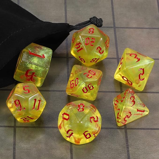 CiaraQ DND Polyhedral Dice Set with Dice Bag for Dungeons and Dragons RPG MTG Role Playing Table Games