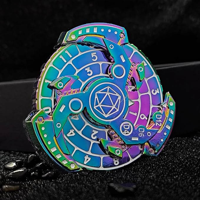 2025 Shadow Roulette Dice Spinner for DND Dice Set, 7-in-1 Dragon Metallic D&D Dice with Gift Case for Dungeons and Dragon Game, RPG Role Playing Table Game Gifts (Neon)