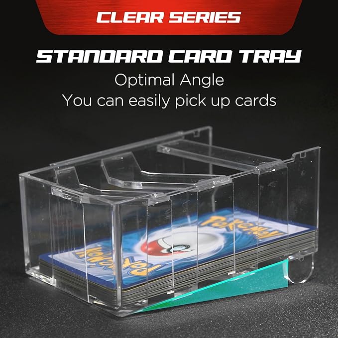 Connectable Board Game Card Tray [4 Pack] | Transparent Card Storage Holder Trays | Board Game Cards Organizers & Accessories for TCG, MTG, Settlers, and Multiple Board Card Games