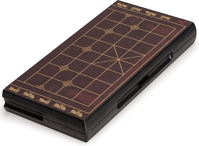 Yellow Mountain Imports Chinese Chess (Xiangqi) Magnetic Travel Board Game Set (12.8-Inch) with Jade-Colored Playing Pieces