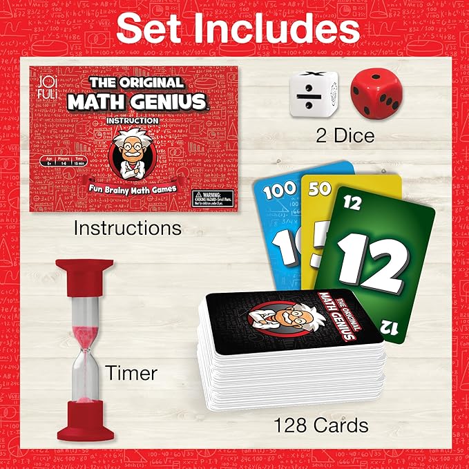 The Original Math Genius Game: an Educational Board Game of Addition, Subtraction, Multiplication, and Division for Kids Ages 6 Years and Up