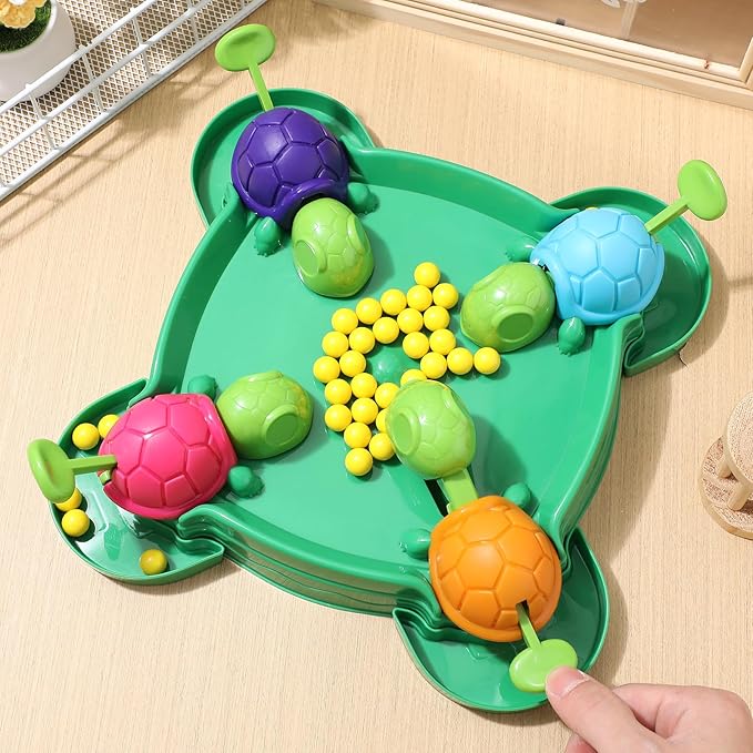 Alipis Turtle Board Game: Hungry Board Game for Kids - Table Bean Chessboard Pre-School Early Educational Toys for 4-2 Players, Ages 2+