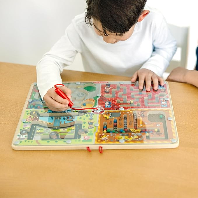Melissa & Doug PAW Patrol Wooden 4-in-1 Magnetic Wand Maze Board - FSC Certified