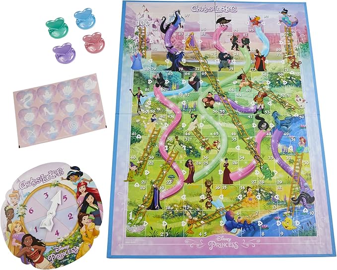 Hasbro Gaming Chutes and Ladders: Disney Princess Edition Board Game for Kids Ages 3 and Up, Preschool Game for 2-4 Players (Amazon Exclusive)