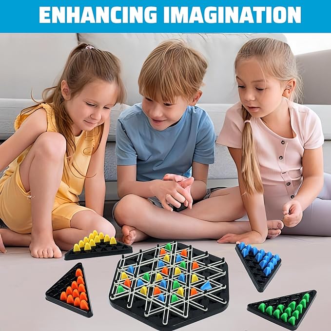 Chain Triangle Chess Game, Board Games Toys, Board Games for Family Night, Family Games for Kids and Adults, 2 to 4 Players, Board Games for Kids Ages 4 5 6 7 8-12
