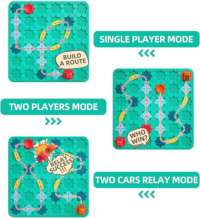 Logical Road Builder, Large Stem Games Board Game for 4 5 6 7 Years, Montessori Toys for 3+ Year Old, Maze Racer Gifts for Kids 4-8 Years Old