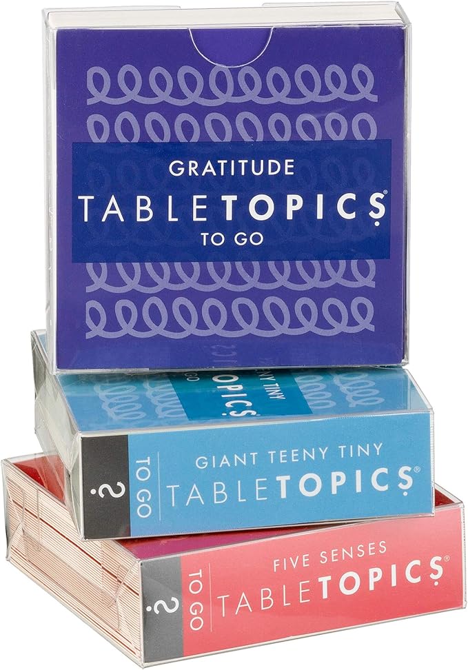 TableTopics Kids Conversation Pack Card Game - 120 Conversation Starter Cards for Family Play, Engage and Connect with Children, Boxed Set of 3 Topics