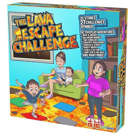 Funwares The Lava Escape Challenge Games for Kids, Indoor and Outdoor Active and Educational Play for Kids Ages 4-8