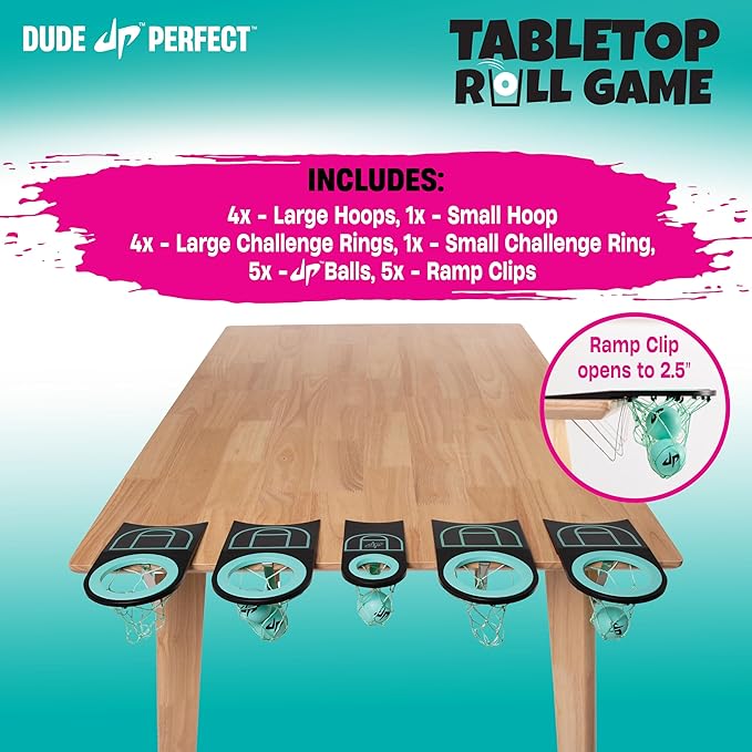 Dude Perfect Tabletop Roll, a Target Toss Game, for Kids and Adults, Great for Family and Friend Game Night, Perfect for a Gift and Parties, Ages 6+