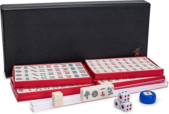 Yellow Mountain Imports Mini Chinese Mahjong Travel Game Set, Little MJ with Extra Small White Tiles [迷妳旅行中國麻將]
