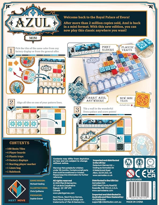 Mini Board Game - Portable Tile-Placement Fun, Strategy Game for Kids and Adults, Ages 8+, 2-4 Players, 30-45 Minute Playtime, Made by Next Move Games