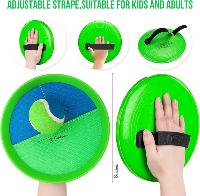 Toss and Catch Ball Set for Toddlers, Kids and Adults - 6 Pack - Kids Toys Outdoor Indoor - Sturdy & Water-Resistant, Great Game for Beach, Pool and Yard - Classic Gift for Boys Girls