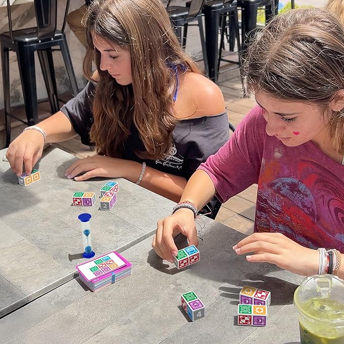 Funwares Match Frenzy: Portable Pattern Matching Puzzle Game, Family Mini Board Games, Perfect for Travel & Home Play, Road Trip Activities for Kids and Adults, Quick Set-Up - 2-Player