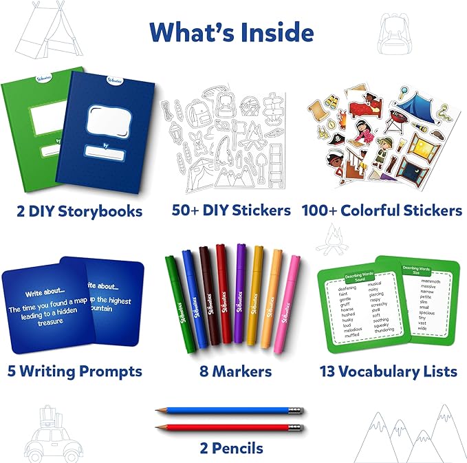 Skillmatics Storybook Art Kit - All My Adventures Art Kit for Kids, Write & Create Adventure Stories, Creative Activity for Boys & Girls, DIY Kit, 300+ Stickers, Gifts for Ages 5, 6, 7, 8, 9, 10