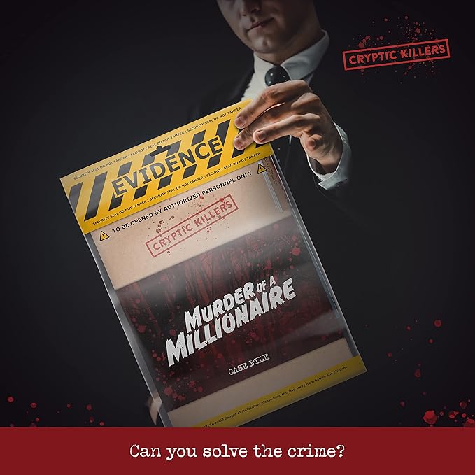 Cryptic Killers Unsolved Murder Mystery Game - Cold Case File Investigation - Detective Clues/Evidence - Solve The Crime - for Individuals, Date Nights & Party Groups - Murder of a Millionaire
