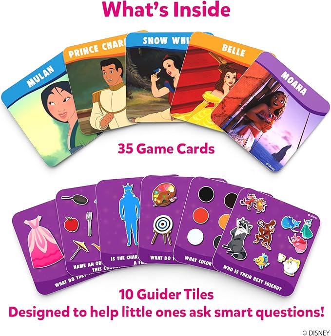 Skillmatics Guess in 10 Junior Disney Princess for Kids, Girls, Boys Who Love Card Games, Board Games, Cinderella, Ariel, Jasmine, Gifts for Ages 3, 4, 5, 6, Travel Friendly