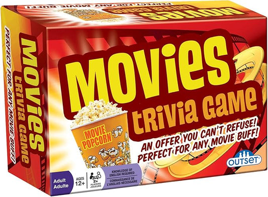 Outset Media Movies Trivia Game - Party Game - Family Game - Travel Game - Fun and Easy to Play - 880 Trivia Questions - for 2 or More Players - Ages 12+