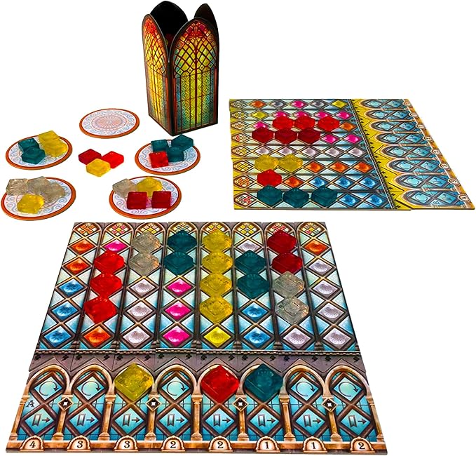 Stained Glass of Sintra Board Game EXPANSION - Craft Colorful Window Panes. Tile-Placement Strategy Game for Kids and Adults, Ages 8+, 2-4 Players, 30-45 Minute Playtime, Made by Plan B Games