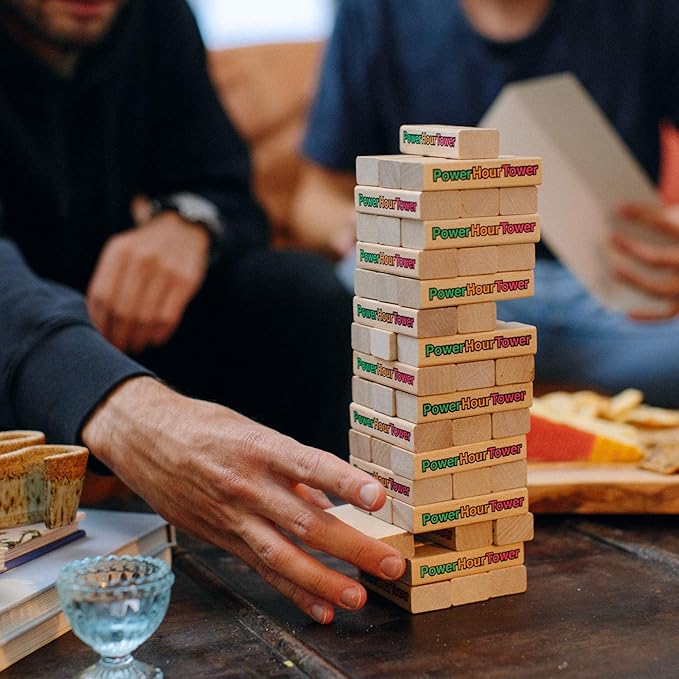 Party Game - Stacking Wooden Block for Adult Group Fun - Makes a Great Gift and Hilarious Activity