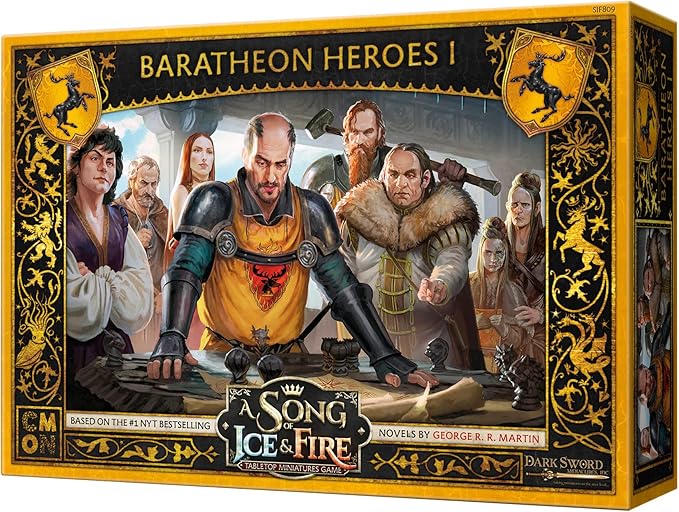 CMON A Song of Ice and Fire Tabletop Miniatures Baratheon Heroes I Box Set - Leaders of The Stormlands, Strategy Game for Adults, Ages 14+, 2+ Players, 45-60 Minute Playtime, Made by CMON
