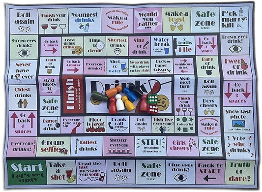 Drinking Board Games for Adults Tipsy Drinking Game Land Funny Party Interactive for Game Night, Birthday, Family Play or Any Occasion (Age 21+)
