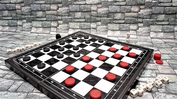 Magnetic Checkers Board Game and Magnetic Checker Pieces, 9.8 x 9.8 inches Mini Portable Travel Set
