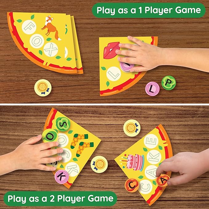 Word Pizza: Spelling Games for Ages 4-6 | Classroom Games | 160 Alphabet Toppings and 100 Words | Fun Preschool & Kindergarten Learning Activity | Homeschool Essentials
