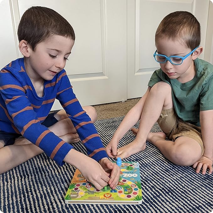 ROO GAMES Peek-A-Boo Zoo - Be The First to Discover The Missing Animal - for Ages 3+ - A Guessing Board Game for Toddlers and Families