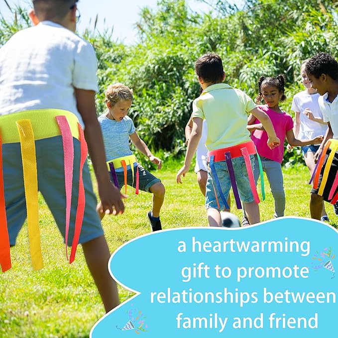 12 Pcs Catch Tail Game Belt Field Games Carnival Yard Games for Kids Adults Field Day Camping Family Birthday Outdoor Activities