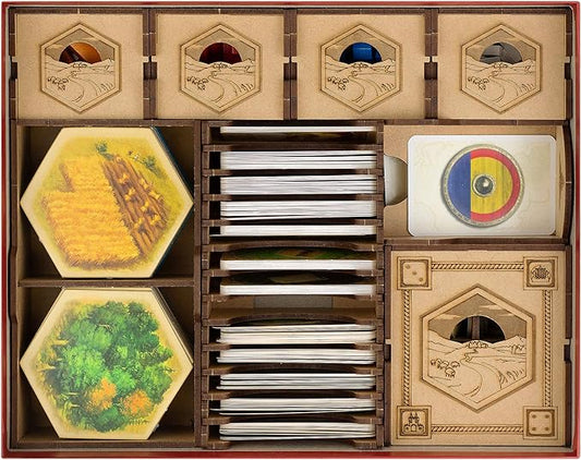 TowerRex Organizer Compatible with Catan Board Game and Cities and Knights, Seafarers Expansions, Storage Insert, Accessories Upgrade