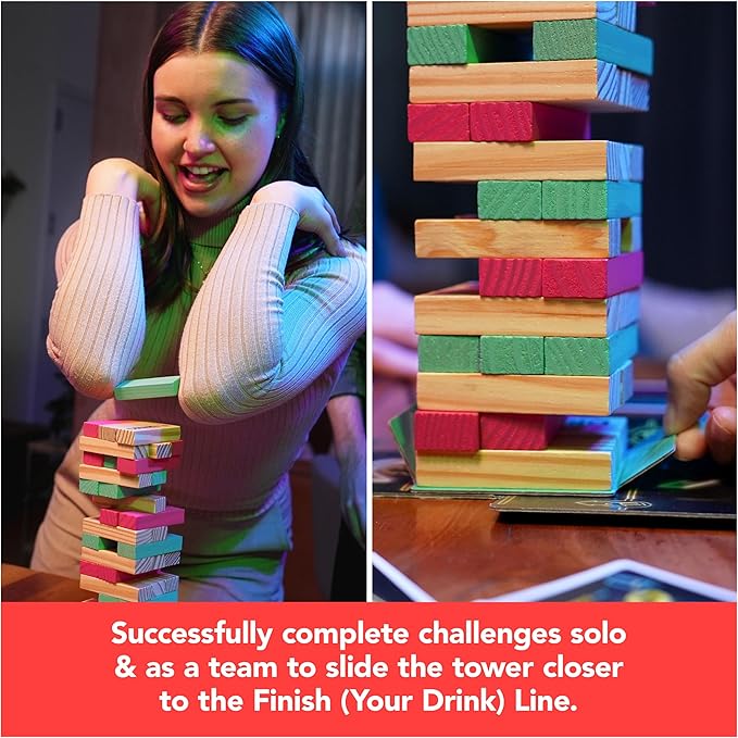 Spin Master Games, Chug O War Tumbling Tower, Adult Party Game for Happy Hour Hangs, 4 & Up Players, for Ages 21 & Up