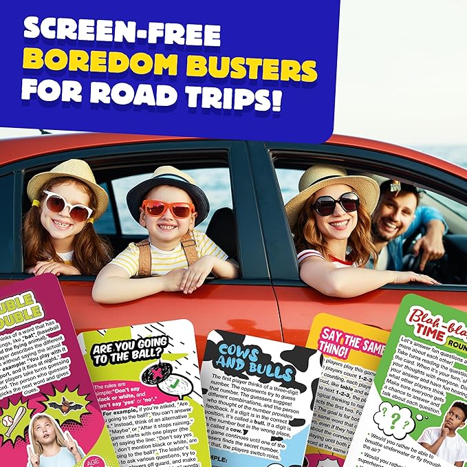 WELL BALANCED Road Trip Games - 55 Fun Car Games for Kids and Adults
