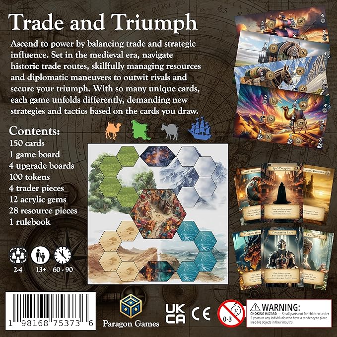 Trade and Triumph Board Game – Strategy Game of Medieval Trade and Resource Management | for Adults and Family | Ages 13+, 2-4 Players, 60-90 Minutes