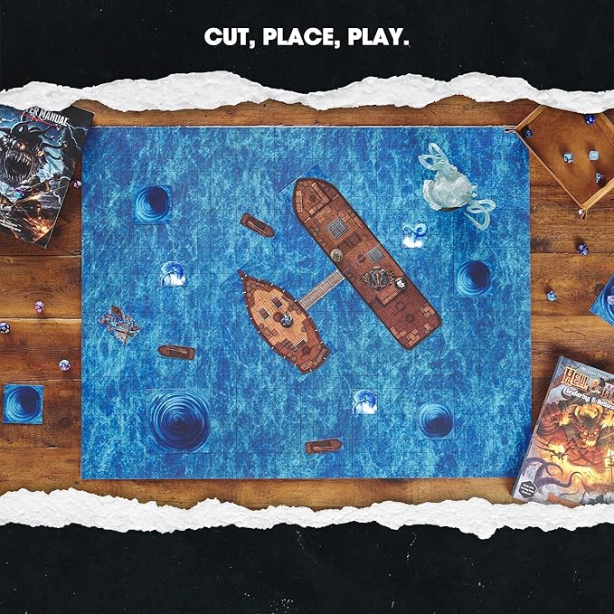 Dungeon Craft Hell & Highwater Board Game, Loose Leaf Inside a Custom Box, Water Resistant, Dry Erase by 1985 Games