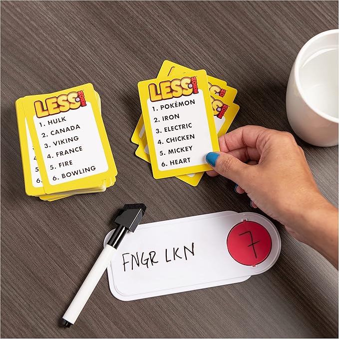 Less is More, Party Board Game Fun Word Letter Card Game Funny Gift Toy Living Room Family Game Night, for Adults, Teens, and Kids Ages 8 and up