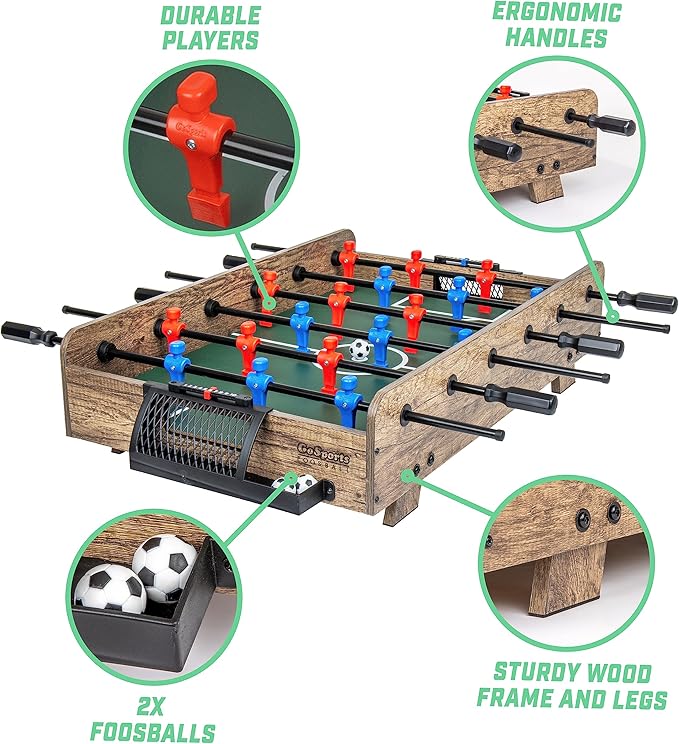 GoSports 32 Inch Tabletop Foosball Game Set - Oak or Black