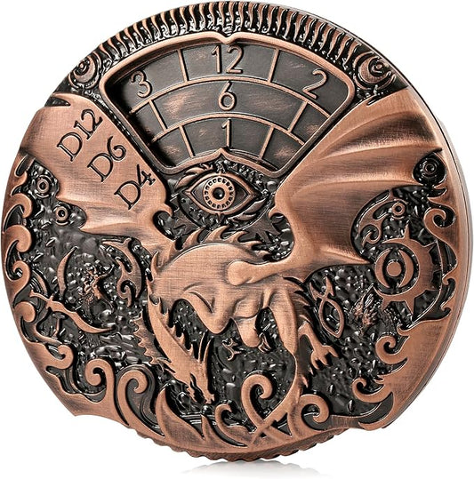 DNDND DND Spinner Dice 7-in-1 Fidget Spinner Metal D&D Dice Set with Gorgeous Gift Box for Dungeons and Dragon and Tabletop Game (Copper)