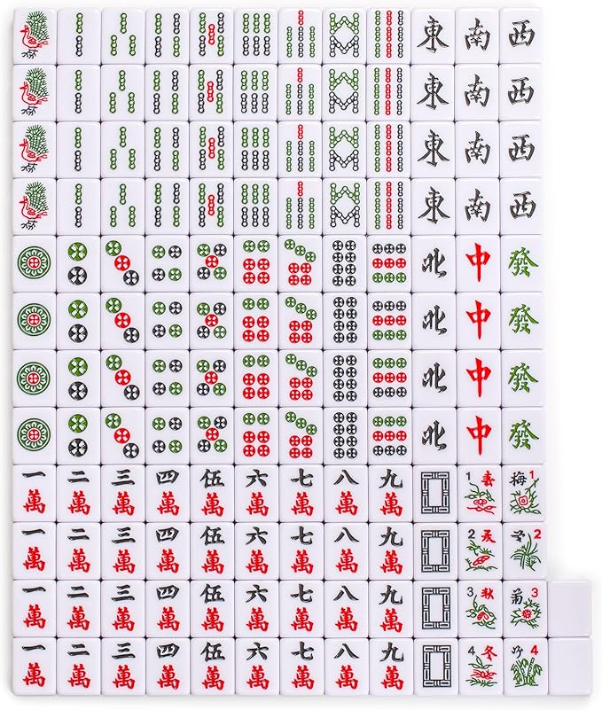 Yellow Mountain Imports "Royal Azure Chinese Mahjong Set with 146 Medium Tiles and Blue Vinyl Case — for Chinese Style Gameplay Only [「皇天藍」中國麻將]