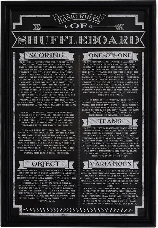 Hathaway Shuffleboard Game Rules Wall Art, Black