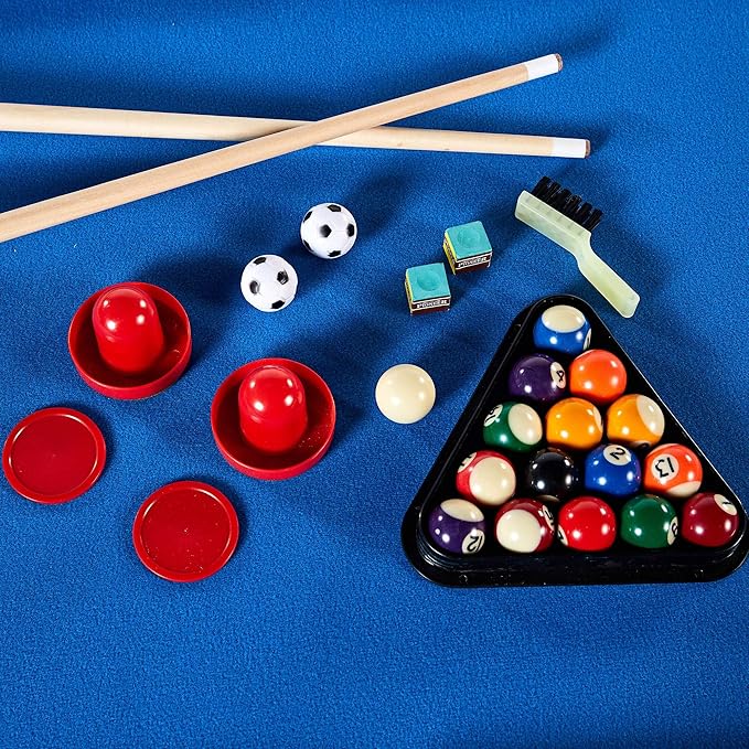 Lancaster 3 in 1 Sports Multigame, Pool Billiards, Slide Hockey, Foosball Game Table