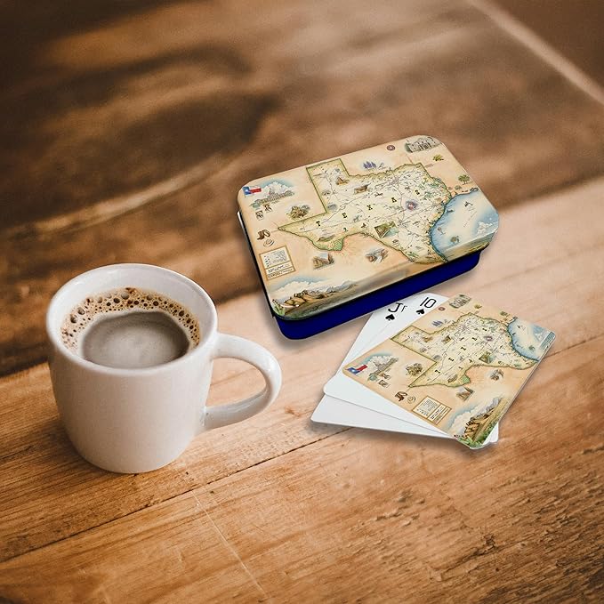 Texas State Map Standard 52-Deck Playing Cards - Official Vegas Poker Size