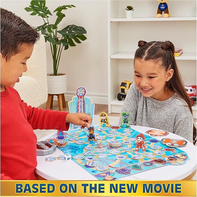 PAW Patrol: The Movie, Adventure City Lookout Tower Board Game Chase Marshall Skye Ryder Rubble, for Preschoolers, Kids, & Families Ages 4 and up