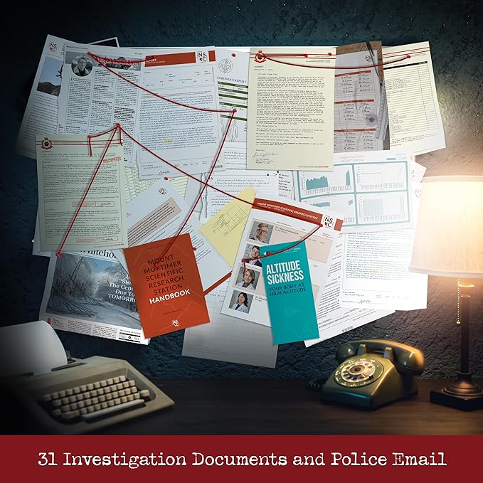 Cryptic Killers Unsolved Murder Mystery Game - Cold Case Files Investigation Detective Evidence & Crime File - Individuals, Date Nights & Party Games- Murder on Mount Mortimer